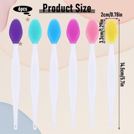 6 Stück Lippenbürste Doppelseite Silikon Peeling Lippenpinsel Lippen Peeling Bürste Mini-Lippenpinsel-Reiniger Weicher Lippenpinsel für Glatteres und Volleres Lippen Aussehen