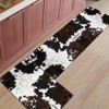 LHAIFA Black Cow Kitchen Mat Set of 2 Non Slip