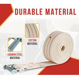 Mytee Products (2 Pack 2" x 20' Piano Moving Strap with Roller Buckle, Made from Cotton Webbing