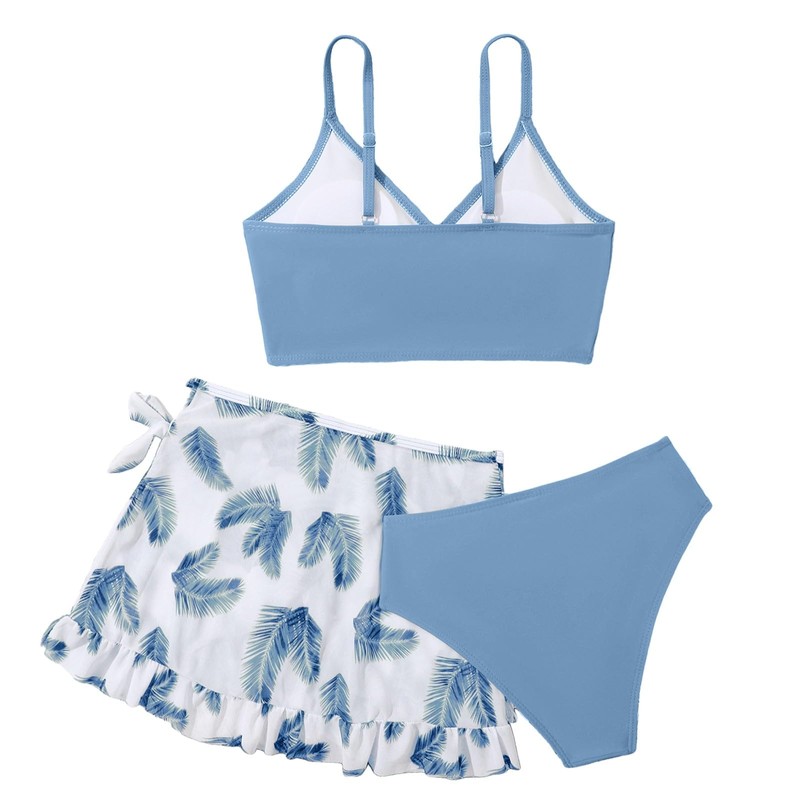 Bikini da bambina, bikini per adolescenti, 3 pezzi, con parte