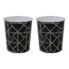 JVL Linear Black Waste Paper Bin, Set of 2