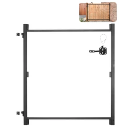 VEVOR Gate Building Kit, Fits 60 to 96 in Wide Openings, Up from 6 to 7 ft High Fence, Adjustable Gate Building Kit, Anti Sag Full Gate Frame Kit with Latch Lock, Screw, for Wooden Fence, Iron, Black