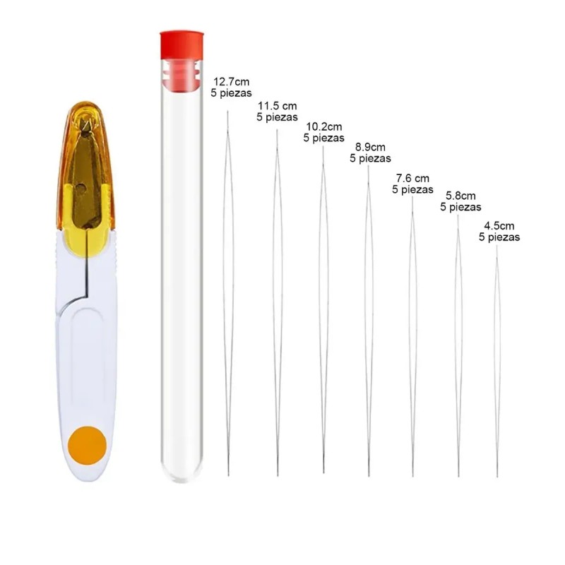 Kit De Agujas De Abalorios De Ojo Grande Herramientas,35pzs