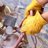 OLSON DEEPAK Leather Work Gloves for Driver/Motorcycle/Hunting/Riding/Yardwork/Farm-Soft and Perfect Fit