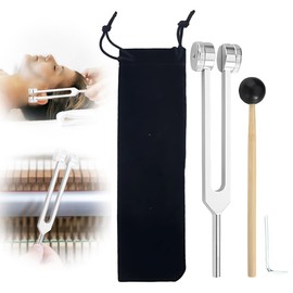 JAWUZ 128 hz stimmgabel stimmgabel therapie stimmgabel 128 hz mit einem Silikonhammer, einem Reparaturwerkzeug und einem Reinigungstuch Verpackt in einem weichen Samtbeutel