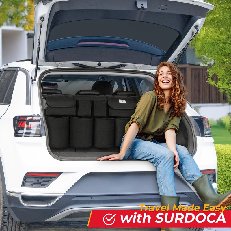 SURDOCA Hanging Trunk Organizer, NEW MODEL Car Organizers and Storage,