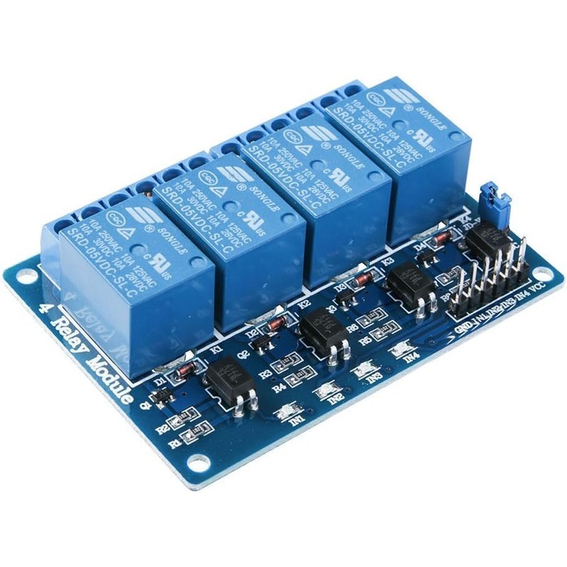 ELEGOO 4 Channel DC 5V Relay Module with Optocoupler for