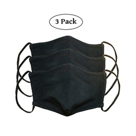 Lofbaz Fabric Mask Cotton Washable Reusable (Black - Pack of 3, Small Children 4 to 8 Years)