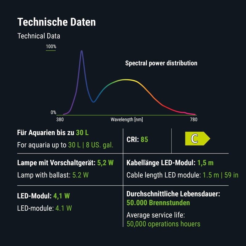 Dennerle Trocal Style Two, 6 Watt LED Lighting for Nano