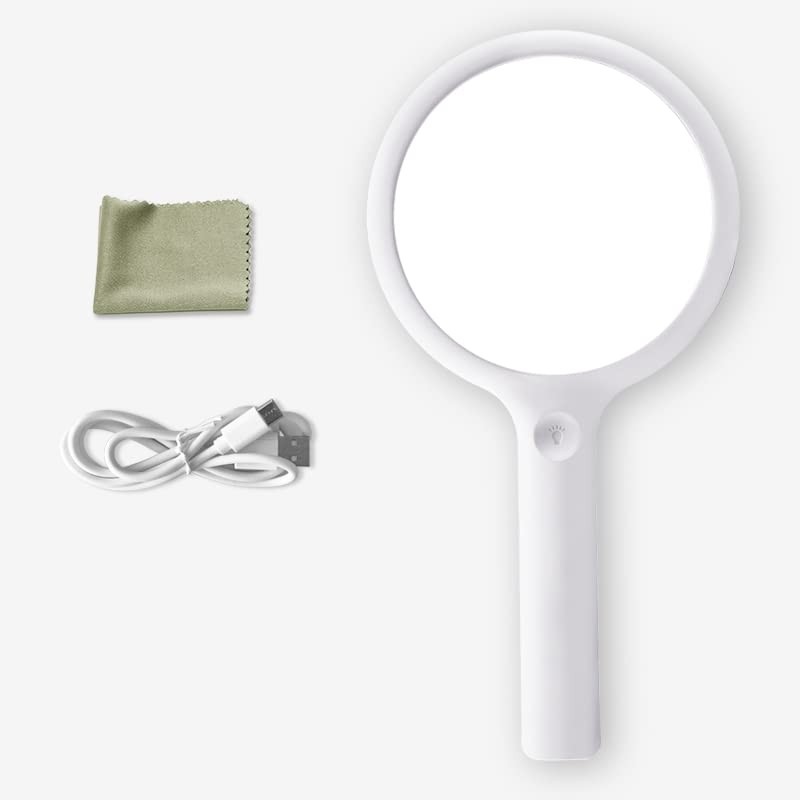 LHWCCPIT Rechargeable Magnifying Glass with 20 LED Light, 30X Handheld