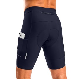 Men's Bike Shorts 4D Padded Cycling Shorts for Men Road Riding Biking Bicycle Zipper Pockets