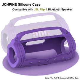 Silicone Cover Case for JBL Flip 7 Portable Bluetooth Speaker, Accessories for JBL Flip 7 Bold Pro AI Sound Bluetooth Speaker Protective Case with Silicone Handle (Purple)