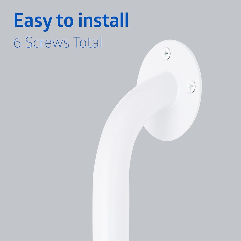 Medline White 24” Grab Bar for Shower & Bathtub, Independence