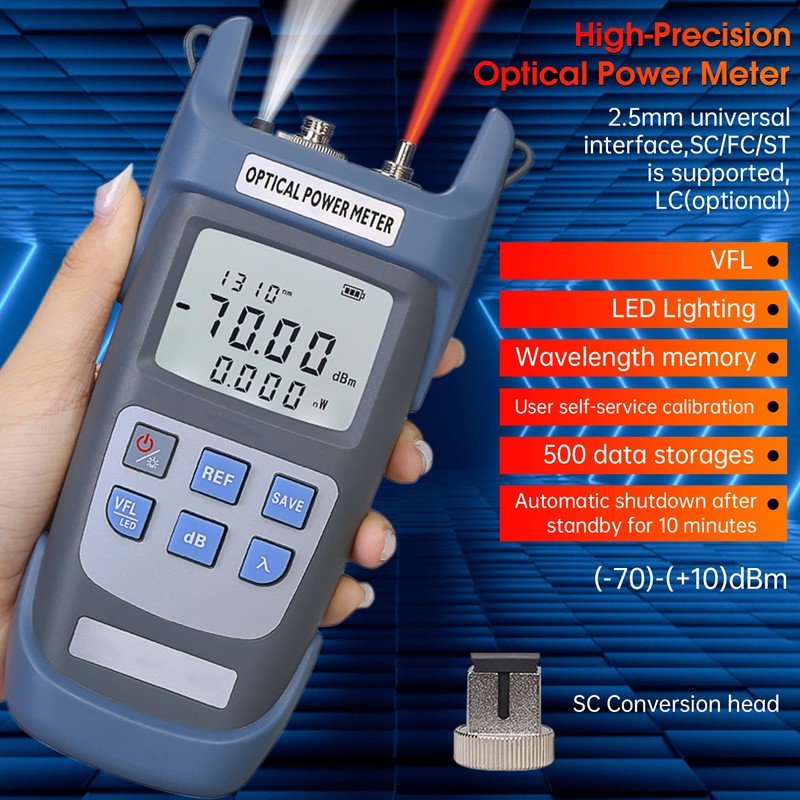 Duogalia Fiber Optical Power Meter with 10Km Light Source SC