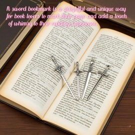 20 Pcs Antique Sword Bookmarks Set with Different Styles, Vintage Metal Reading Accessories in 3 Colour, Mini Sword Trinkets for Book Darts, Bookish Charms, Necklace, Keychain, and Fantasy Bookmarks﻿