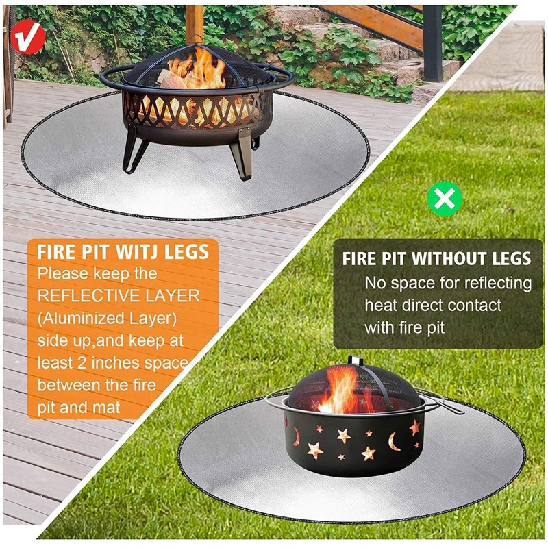 Fireproof Underlay Fire Bowl Mat 38 Inch Round Heat Protection