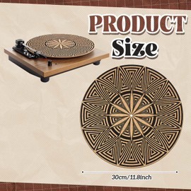 Briwooody Cork Turntable Mat/3mm Thick for Better Sound Support on 11.8 Inches Vinyl LP Record Player Turntable Slipmat Psychedelic Geometric for Vinyl Record(Mix Pattern Art)