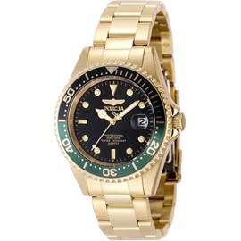 Invicta Pro Diver Men 37.5mm Stainless Steel Gold Black dial PC32 Quartz