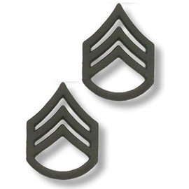 Army Staff Sergeant E-6 Pin-On Rank Pair - Black