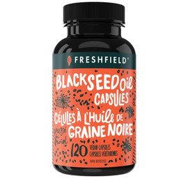 Freshfield Black Seed Oil: Thymoquinone, Premium (Black Cumin Seed Oil, Nigella Sativa) | Cold Pressed | Vegan | Ultra Strength | Pure and 100% Natural. (120 Capsules)