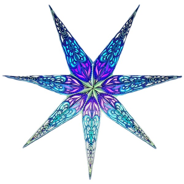 YEPSIO Paper Star 7-Pointed Lantern Lampshade Paper Star Light Shades