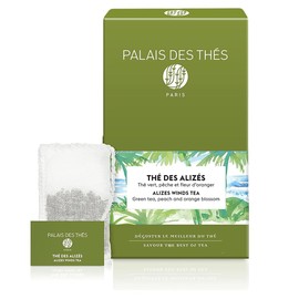 Palais des Thés - Alizes Winds Tea - Green Tea, Peach & Orange Blossom - 20 Count Cotton Tea Bags Box