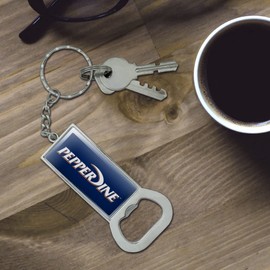 GRAPHICS & MORE Pepperdine University Primary Logo Keychain Rectangle Chrome Plated Metal Bottle Cap Opener