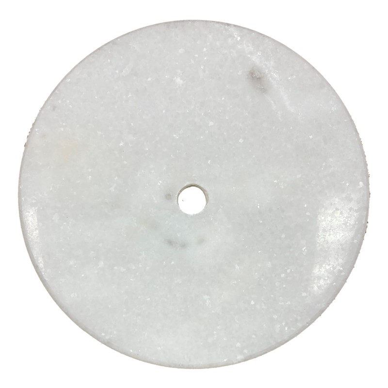Lamp/Sculpture Base-Marble-6"-Round: Black or White (1 Pc.) (6" Marble-Round-Black-w/Cord Hole)