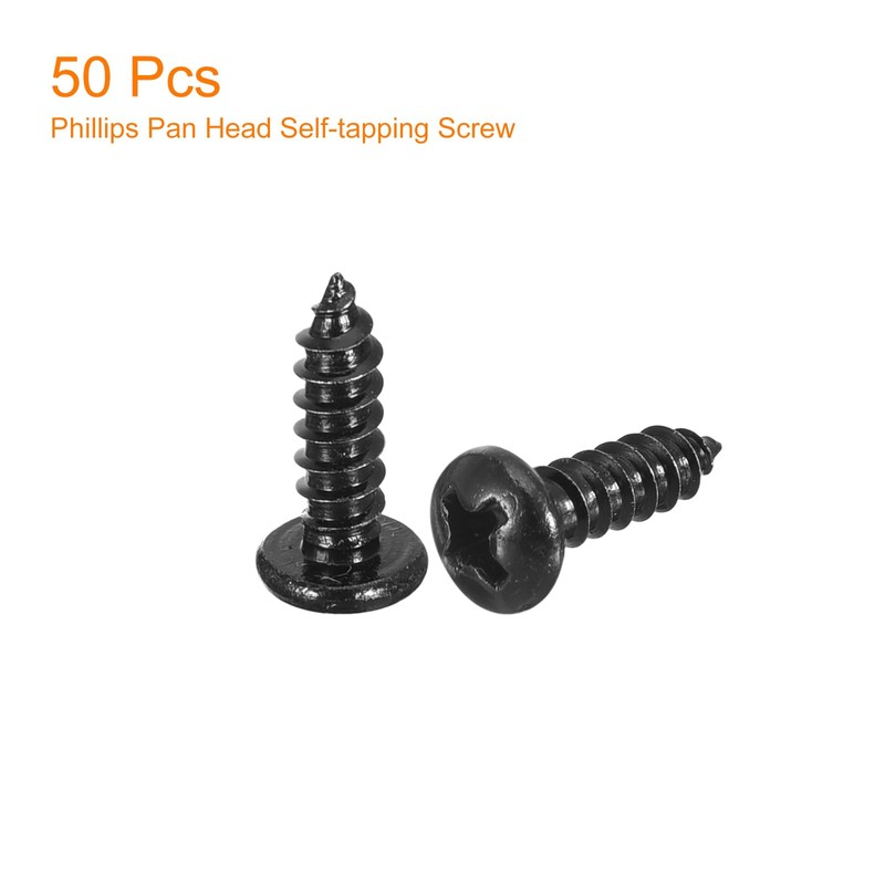 sourcing map #6 x 1/2" Phillips Pan Head Self-tapping Screw,