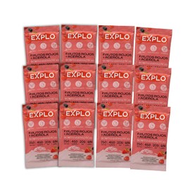 EXPLO - Gomitas Energéticas Frutos Rojos (Pack 12 x 60g) – Veganas con Electrólitos, BCAAs y Vitamina C – Energía Natural para Correr y Ciclismo