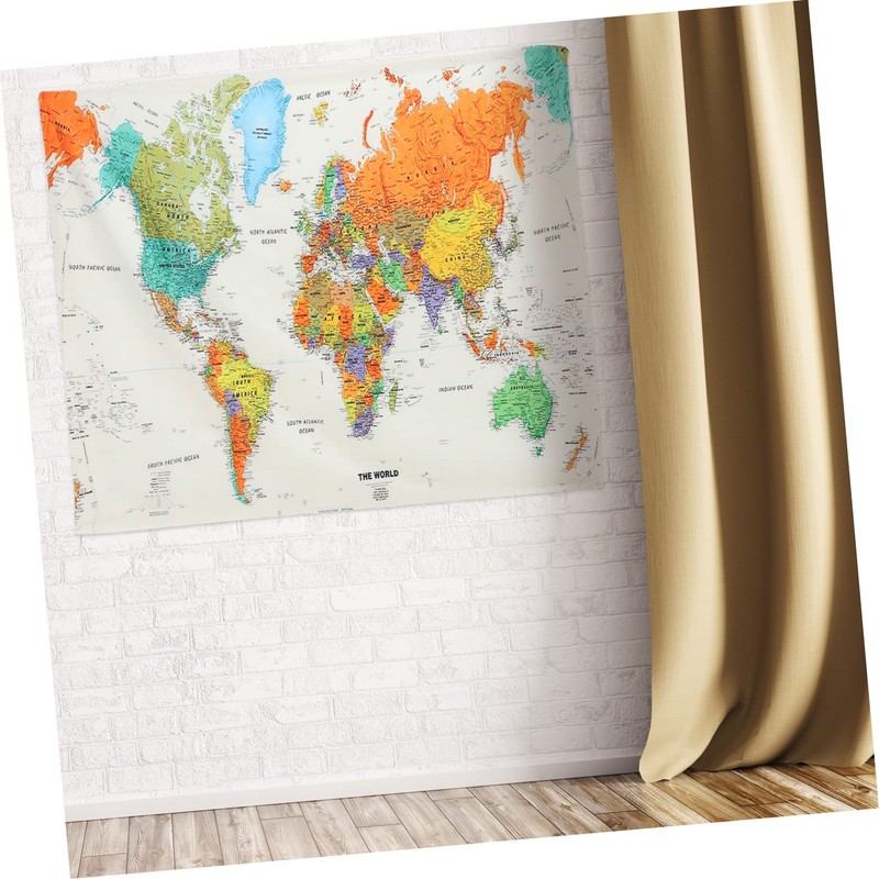 FUNOMOCYA Map Tapestry Wall Art Creative Bedroom Decor for Home
