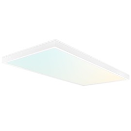 LUXRITE 1x2 FT Slim Surface Mount Panel Recessed Lighting, 5 Color Temperature Options 2700K-5000K, Dimmable LED Panel Light, 2000/2650/3300 Lumens, 18W-30W, Edge Lit, Damp Rated, ETL Listed