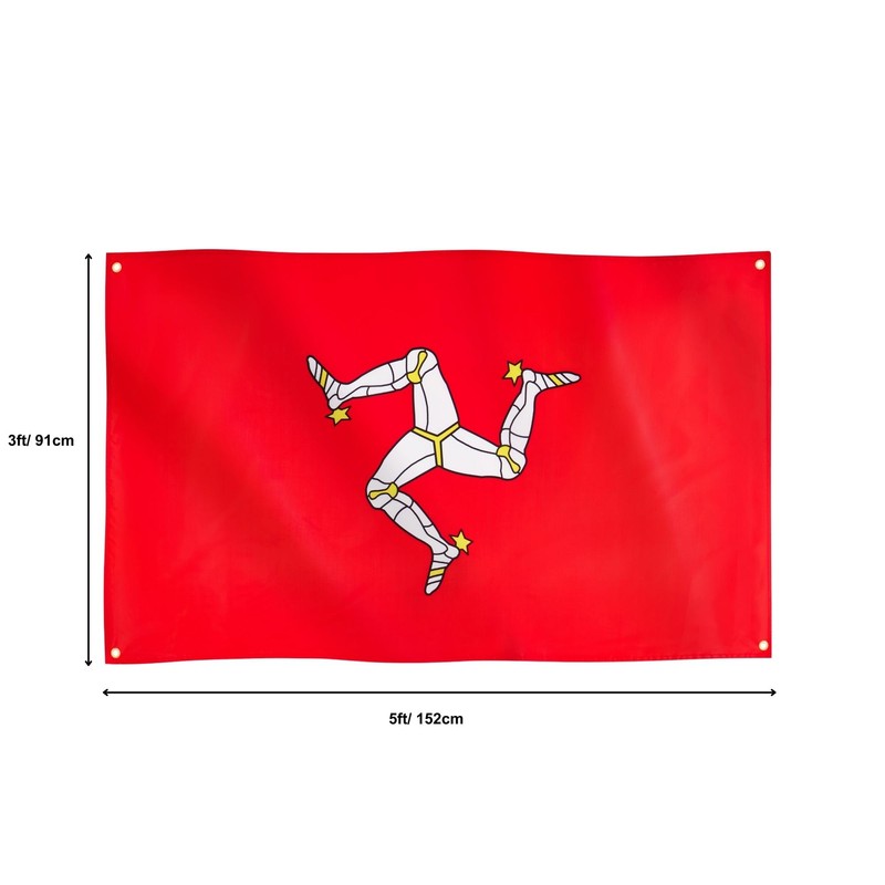 Runesol Isle of Man Flag, 91x152cm, 3ft x 5ft, 4