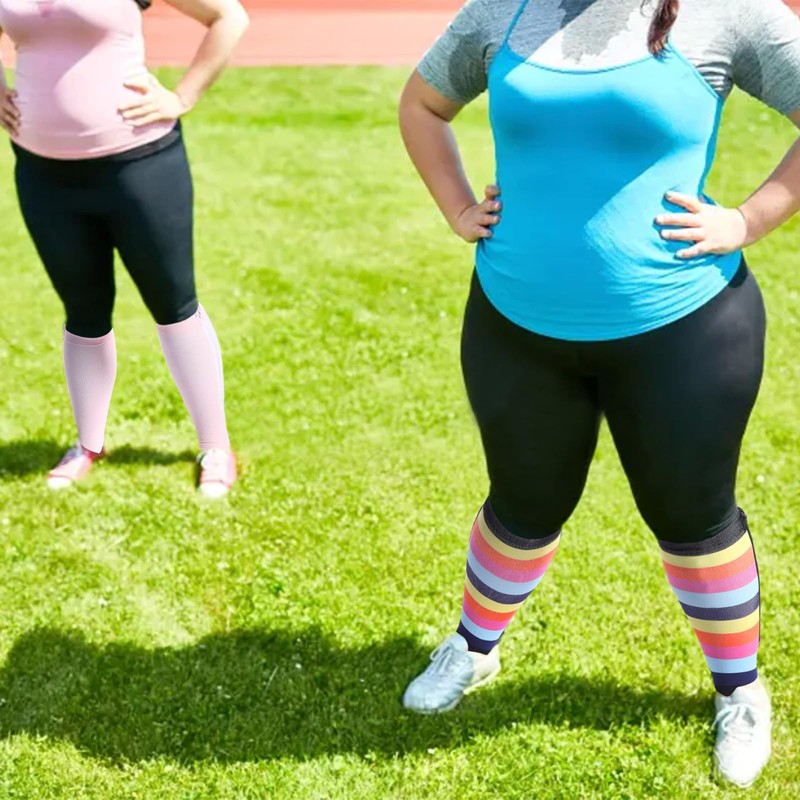 Abodhu Plus Size Compression Socks for Women Open Toe 15-20mmHg