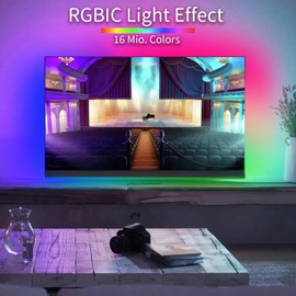 ETRLNXY RGBIC LED Strip 5 m, Dreamcolor LED TV Backlight for 65 to 85 Inch TVs Music Sync, App and Remote Control, Built-in IC Lighting LEDs Gradient Strips for TV PC Decoration