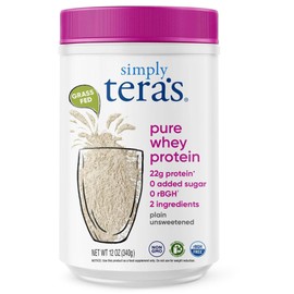 simply tera's simply tera's Pure Whey Protein Powder - Grass Fed Whey Protein Powder, Clean Protein Powder, Natural Protein Powder with Whey Protein, Unflavored Protein Powder, Non-GMO, Kosher, Unsweetened - 12 Oz