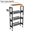 OKZEST Utility Slim Storage Cart, 4 Tier Small Rolling Kitchen