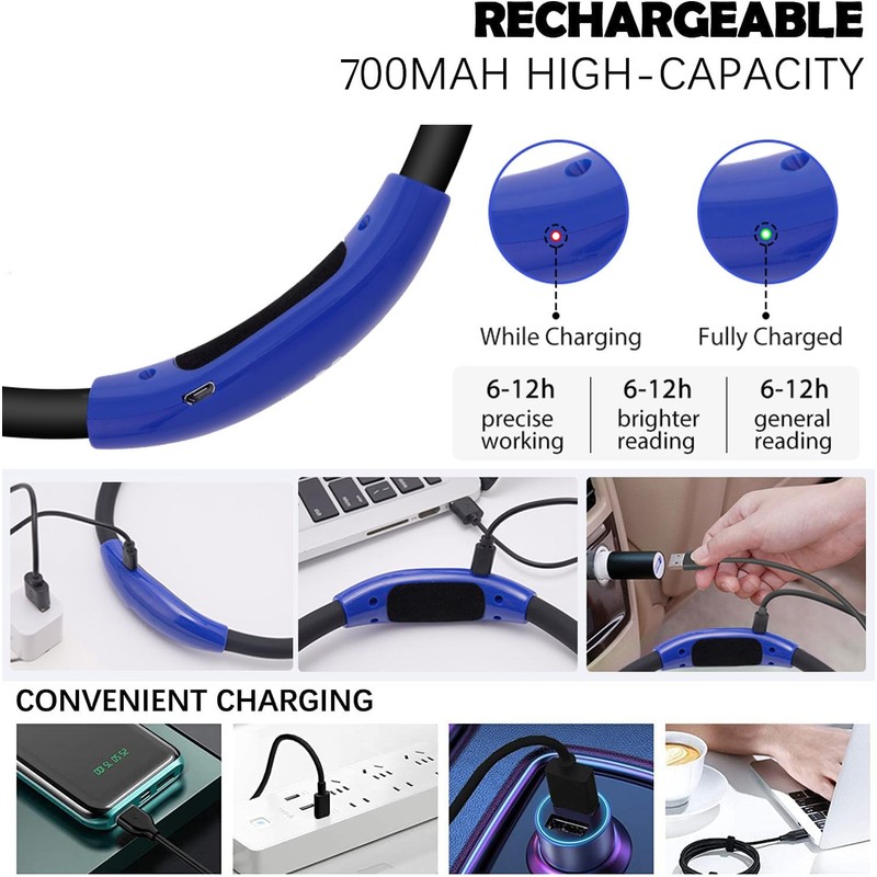 Rechargeable LED Neck Reading Light, Book Lights for Reading in