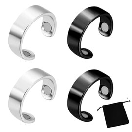 COZERI Lymphatic Drainage Ring, Set of 4 Adjustable Magnetic Rings for Men and Women, Therapeutic Magnetic Ring Made of Copper, Magnetic Lymphatic Detoxification Rings, Copper, Not applicable