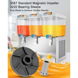 3587 Magnetic Impeller and 3220 Bearing Sleeve Mcx Standard Fit for Grindmaster Crathco D15 D155 D25 D255 D35 D355 HD WD Beverage Dispensers, Impeller for Stirring or Spraying Juice, 2PACK