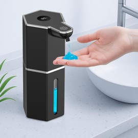 Automatic Soap Dispenser 350 ml Electric Soap Dispenser with Sensor, USB Charging with 4 Tempo Adjustable Levels, IPX5 Waterproof for Kitchen, Bathroom, Office