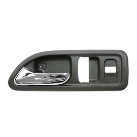 TRQ Left Interior Door Handle Chrome & Dark Gray Drivers Side Compatible with 1994-1997 Honda Accord