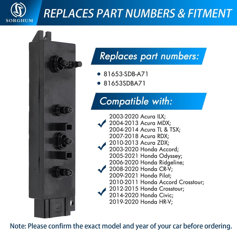 Sorghum Power Seat Switch Replace# 81653-SDB-A71