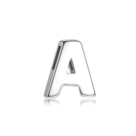 Candyfancy Chain with Initial Letter 925 Silver Pendant Necklace Customizable A-Z, Silver
