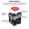 OELFFOW 2Pack Red & Green Metal Head Self-Reset Momentary Push