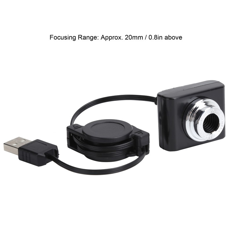 Webcam Clipon USB2.0 Camera with Retractable Cable 640 x 480