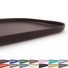 SMILOOL Silicone Pet Feeding Mat with Raised Edge for Food and Water, Dog Bowl Mats, Cat Bowls Placemat with High Lip for Floor Waterproof, Rubber Tray for Cats and Dogs 22 x 14 x0.8 Dark Brown