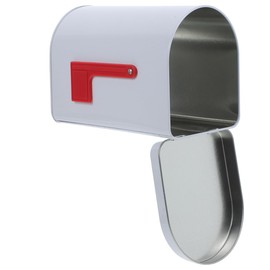 Homoyoyo Small Metal Mailbox,Tin Mailbox with Raised Signal Flags Post Mount Mailboxes Ideal for DIY Projects and Present Exchange Activities