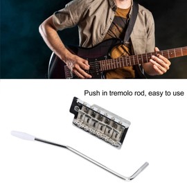 Guitar Bridge Replacement, Lightweight Push in Type Bar Tremolo Guitar Bridge 52.5mm Spacing for Stringed Musical Instrument (Silver)