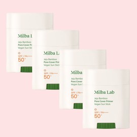 Milva Lab Jeju Bamboo Pore Cover Primer Sun Stick SPF50+ PA++++, 20g, 4 pieces / 밀바랩 제주 대나무 모공 커버 프라이머 선스틱 SPF50+ PA++++, 20g, 4개